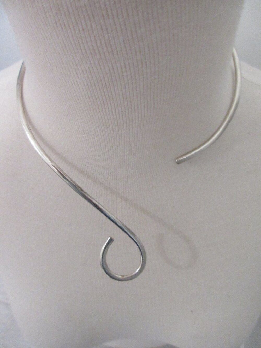 Sterling Silver MEXICO .925 Loop "S" Open Collar Necklace 15" Vintage